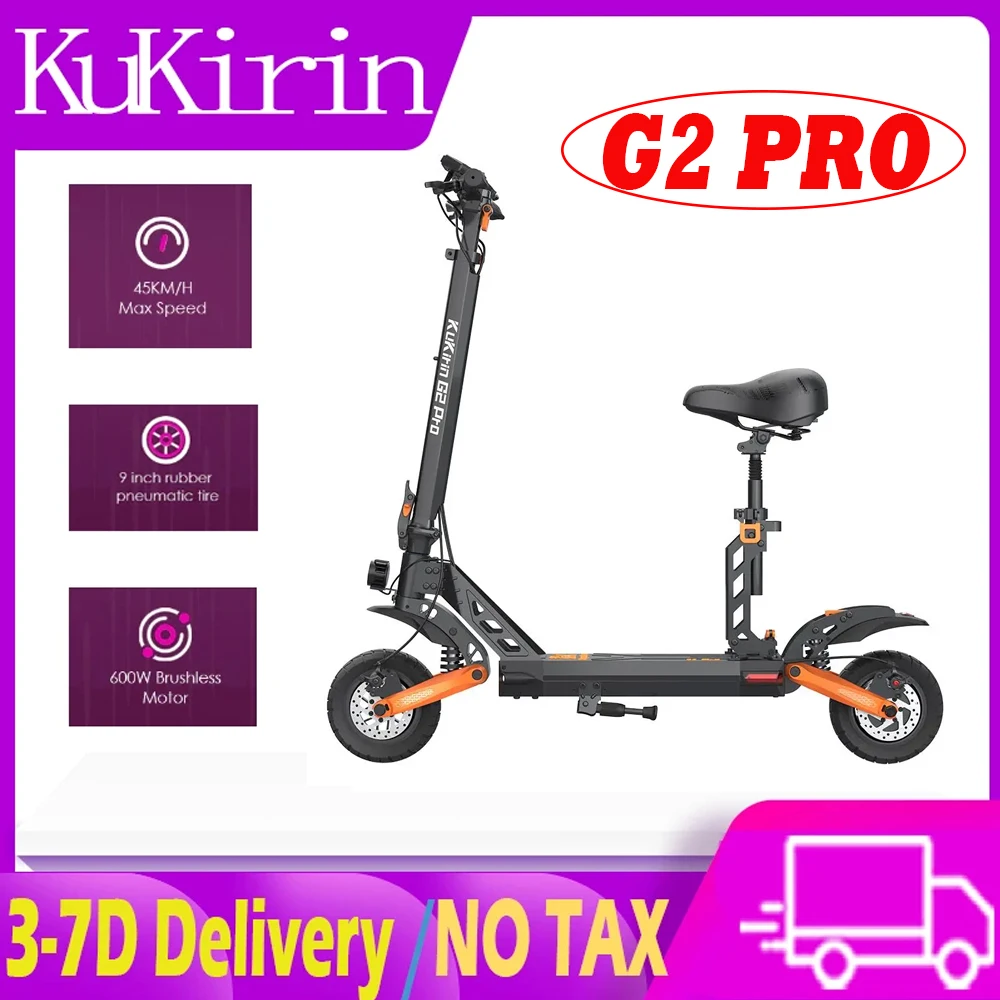 2024 Kukirin G2 Pro Scooter Elettrico 9 "Pneumatico 600W E-Scooter Con Sedile Rimovibile 15Ah Max 45 Km/H Velocità 55Km Gamma