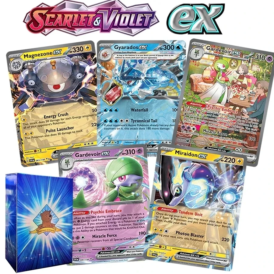 Anime Holographic Pokemon Cards Evolutions Scarlet Violet Charizard Pikachu Vmax Ex Vstar Gx Carta Lucida Francese Inglese Spagnola