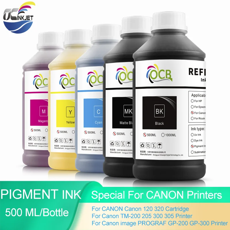 Inchiostro A Pigmenti Da 500Ml Per Canon 120 320 Per Canon Tm-200 205 300 305 Gp-200 Gp-300 Inchiostro Di Ricarica Per Stampante Spedizione Gratuita 5
