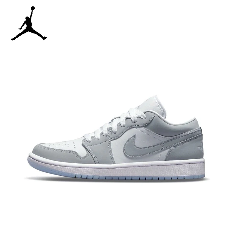 Originale Jordan Air Jordan 1 Low "Wolf Grey" Trend Retro Delicato Low Top Retro Unisex Scarpe Da Basket Scarpe Da Donna E Da Uomo