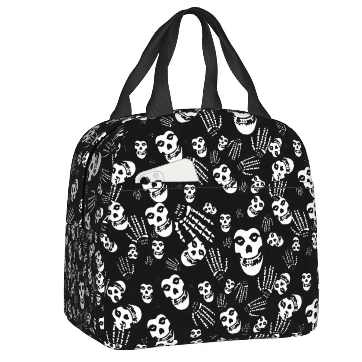 Horror Punk Rock Misfits Skull Lunch Box Dispositivo Di Raffreddamento Termico A Tenuta Stagna Borsa Per Il Pranzo Isolata Per Alimenti Lavoro D'Uffic