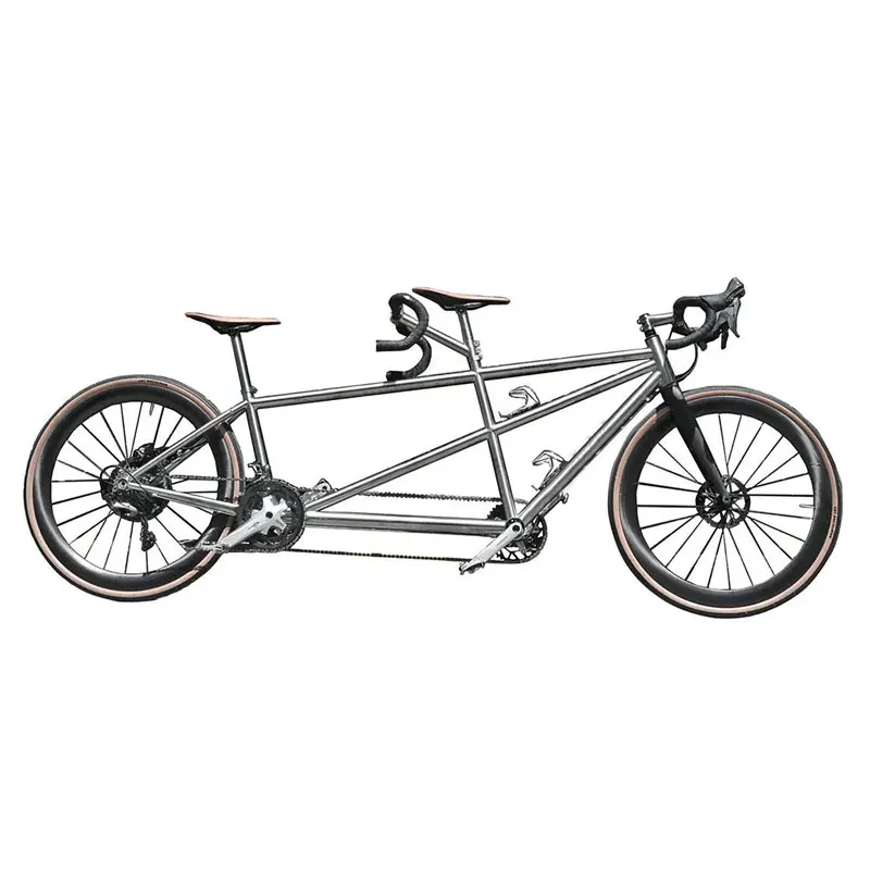 22 Velocità Mario24 Custom Tandem Titanium Gravel Bike 700C * 45, Bicicletta Doppia Personalizzata Con Doppio Freno A Disco