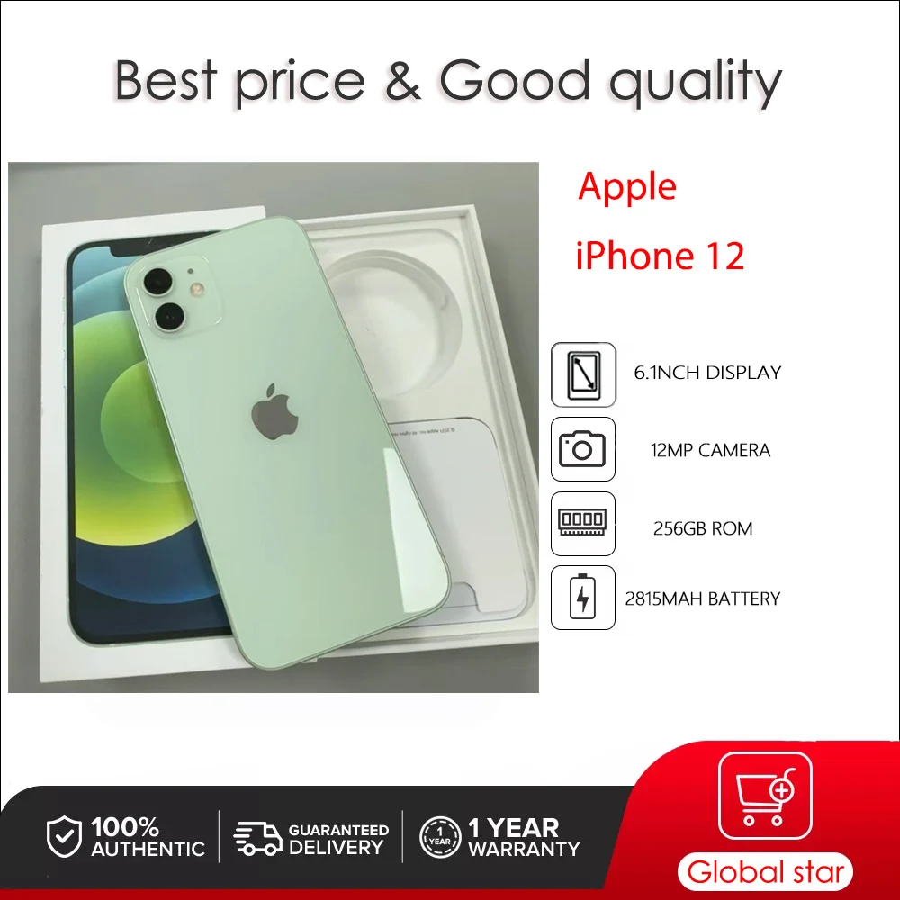 Originale Apple Iphone 12 5G Face Id Sbloccato Usato Ios A14 6.1 "64/128/256Gb Rom Hexa-Core 2815Mah Cellulare 12Mp Smartphone
