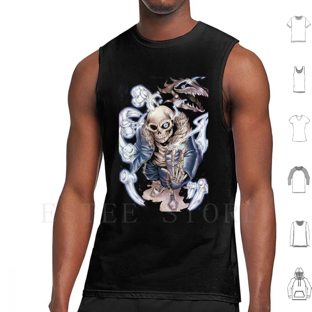 Sans Canotte Gilet Senza Maniche Sans Skeleton Undertale Warm Run Battle Illustration Myriam Savini Art Mychron
