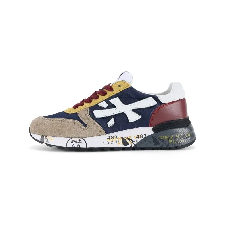 Premiata 2024 Scarpe Da Coppia Vintage Premiata Sneakers Con Struttura In Pelle Nera Scarpe Da Corsa Per Donna Scarpe Casual Firmate Di Moda