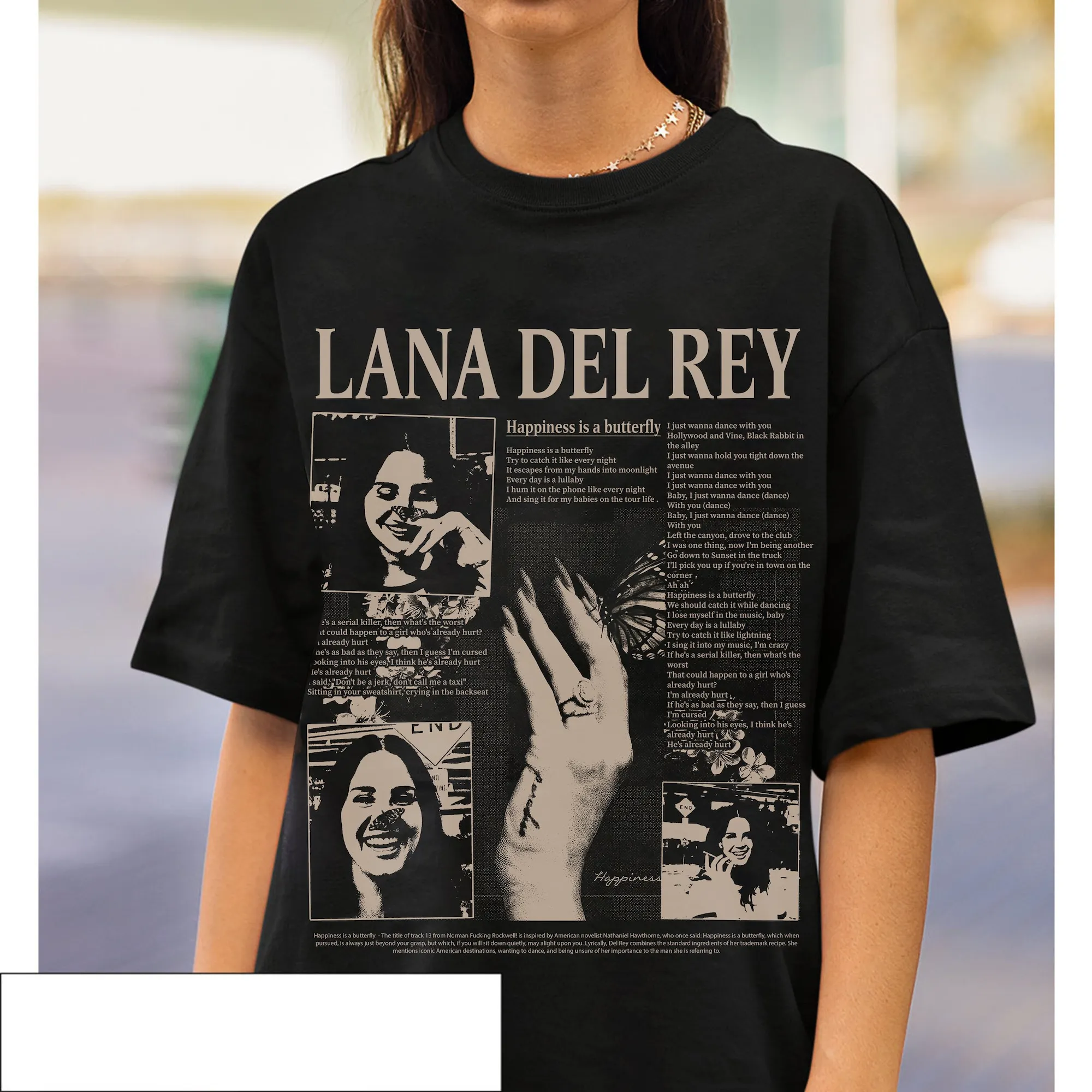 Collana Del Rey Album T-Shirt,Lana Del Rey Lyric Shirt,Lana Del Rey Fans Shirt Regalo Per Uomo, Donna T-Shirt Unisex