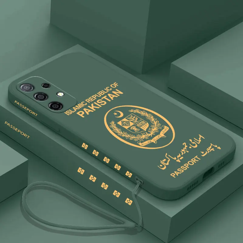 Custodia Per Telefono Passaporto Pakistan Per Oppo Reno 3 4 8 8T 8Z 7 7Z 6 5 F19 F9 Pro 4G 5G Custodia Morbida In Silicone Liquido Con Cinturino A Man