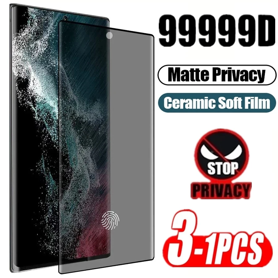 Vetro Temperato Anti-Spia A Copertura Totale Per Samsung Galaxy S23 Ultra 22 21 Plus Note 20 S24 Ultra Privacy Screen Protector