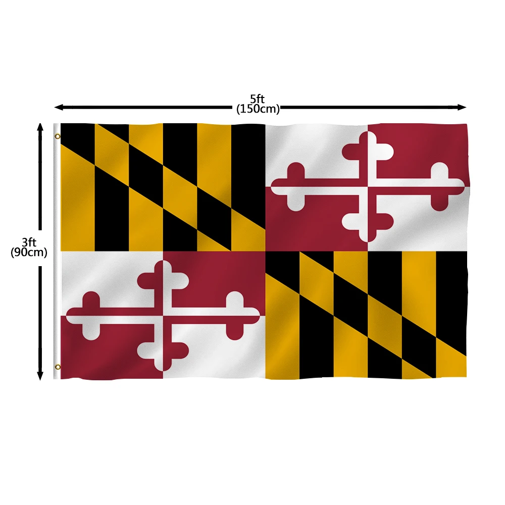 Flagnshow 100% Poliestere Usa America State Of Maryland Flags