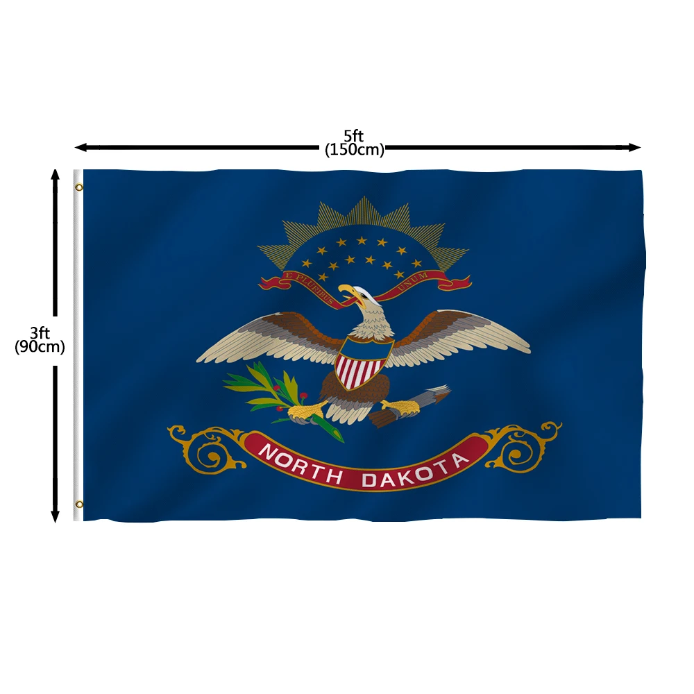 Flagnshow 100% Poliestere Usa America State Of North Dakota Flags