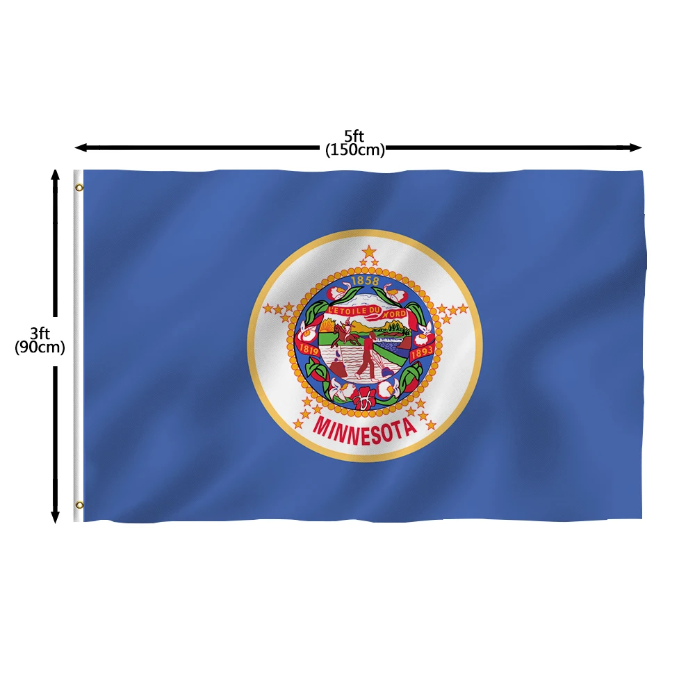 Flagnshow 100% Poliestere Usa America State Of Minnesota Flags