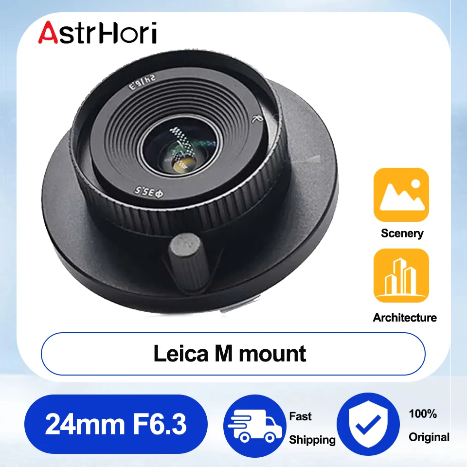 Astrhori 24Mm F6.3 Full Frame Manuale Prime Lens Grandangolare Hyperfocal Ultra Low Distortion Pancake Lens Per Leica M