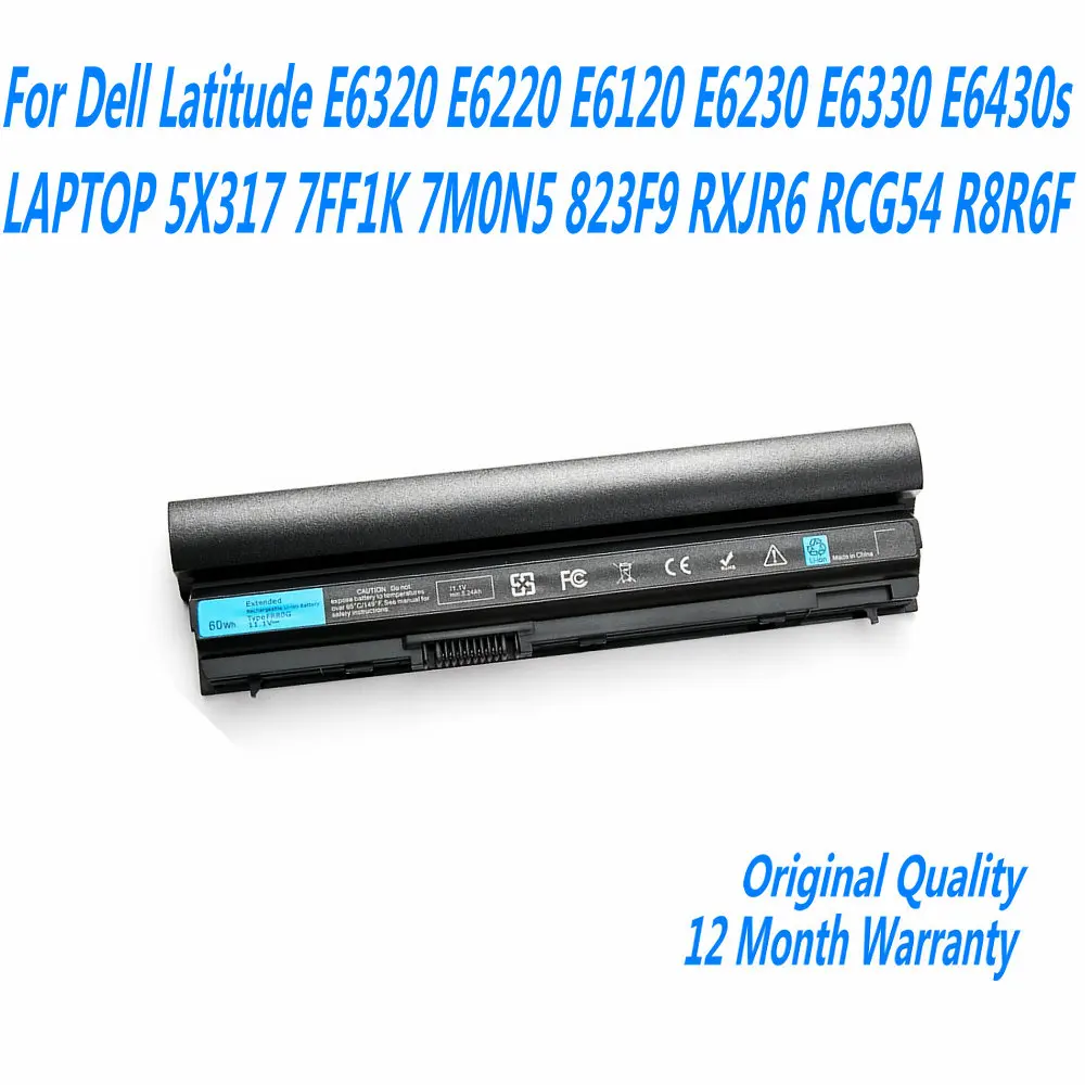 Nuova Batteria Per Laptop Rfjmw Frrog Per Laptop Dell Latitude E6320 E6220 E6120 E6230 E6330 E6430S 5 X317 7 Ff1K 7 M0N5 823 F9 Rxjr6 Rcg54