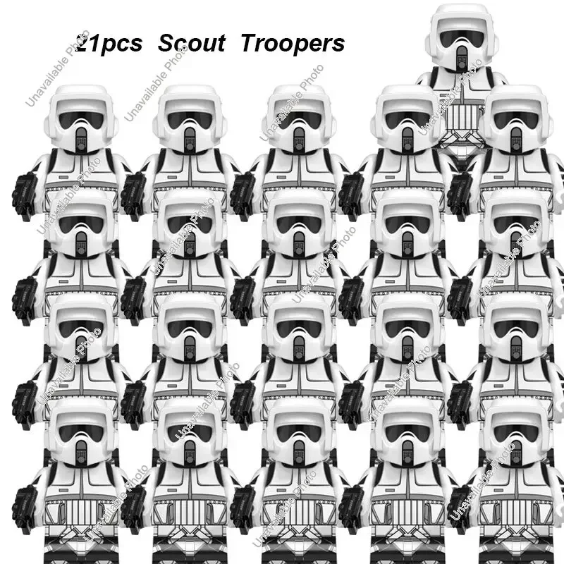 Hot Toys 21 Pz/Set Scount Troopers 501St Star Clone Legion Commander Wars Darth Vader Cody Compatibile Mini Figure Kid Toys Regali