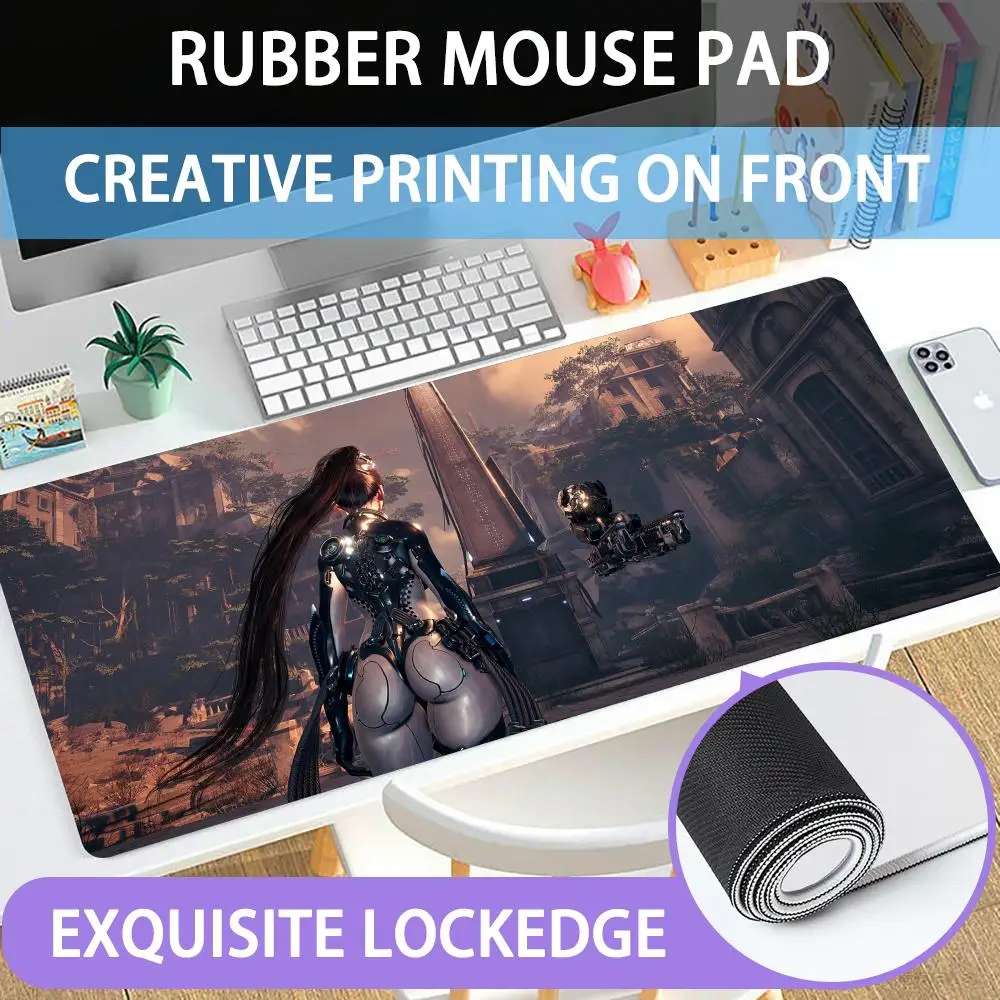 Mouse Pad Large Rubber Mouse Pad With Lock Edge Computer Gamer Hd S_Stellar Blade Printing Desk Pad Keyboard Pad
