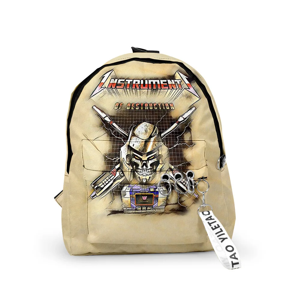 Harajuku Instruments Of Distrution School Bag Cute Small Travel Bags Stampa 3D Oxford Impermeabile Portachiavi Notebook Zaini