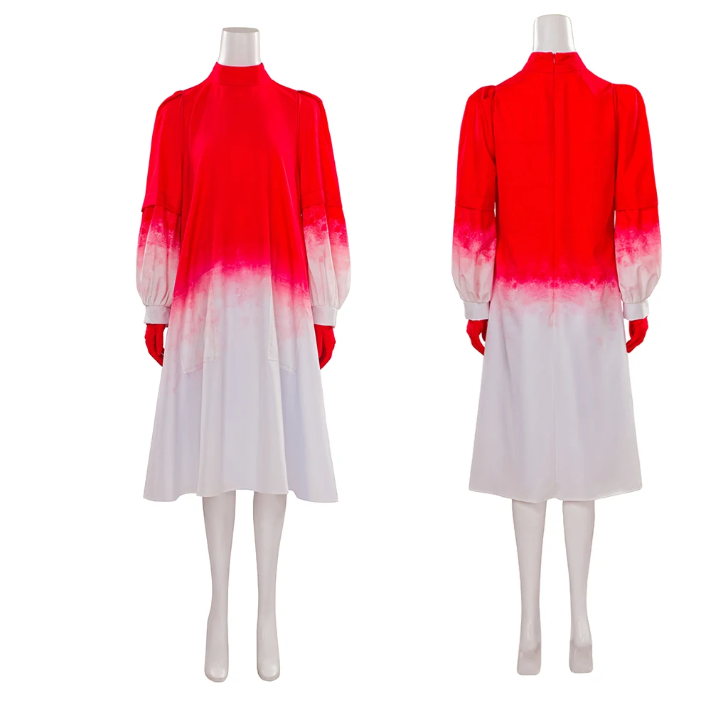Dr Volumnia Gautil Costume Cosplay Viola Davis Red White Gradient Dress Game Costume Outfit Per Donna Adulto