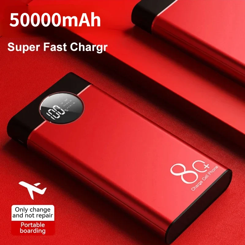 50000Mah Custodia In Metallo Portatile Power Bank Display Digitale Batteria Esterna Power Bank Adatto Per Apple Xiaomi Samsung