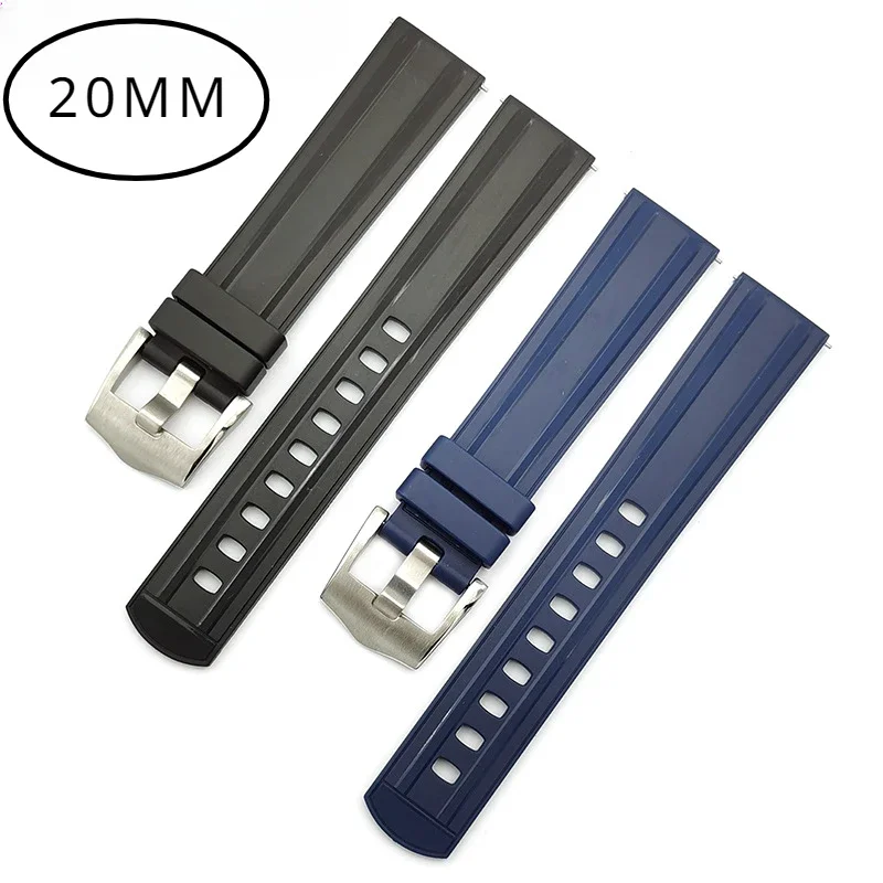 Accessori Per Cinturini Da 20Mm Per Omega Seamaster 300 Speedmaster Railmaster Bracciale Cinturino In Gomma Da Uomo Cinturino In Silicone Fibbia Ad Ar