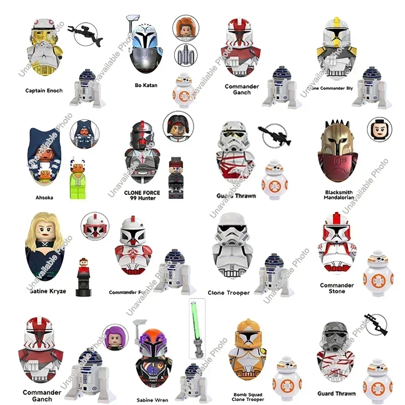 Hot Toys New Clone Trooper Building Blocks Oth Vader Rex Figure Mattoni Mandalorians Han Solo Action Model Figure Giocattolo Regalo Per Bambini
