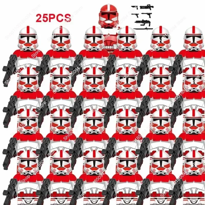 Hot Toys 25Pcs Star Guard Trooper Fox 501St Clone Legion Dogma Rex Mini Action Figures Compatibili Building Blocks Star Kids Toys