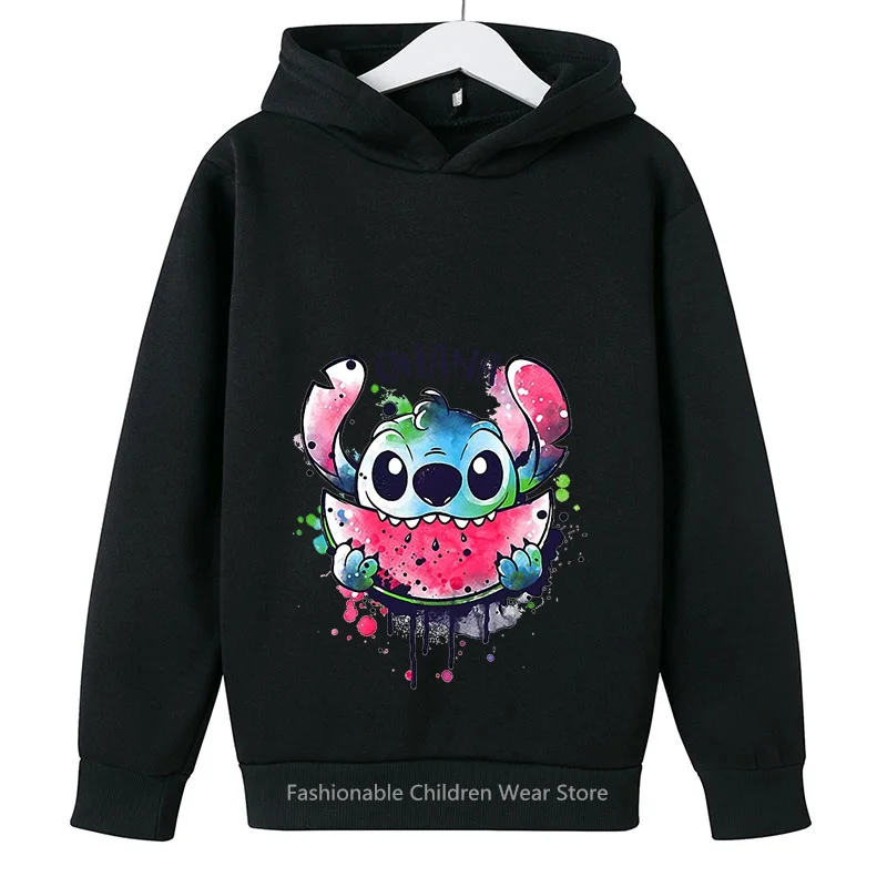 Felpa Con Cappuccio Per Bambini Cool 2024: Stitch Cartoon Vibe, Ragazzi Ragazze Outdoor Stile Coreano, Caldo Comfort Con Cappuccio