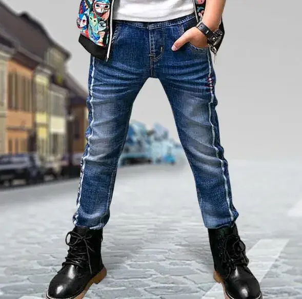 4-15 Anni Jeans Per Bambini 2024 Autunno Mid Boys Denim Pant Pantaloni Lunghi Pantaloni Slim Per Adolescenti Bambini Ragazzi Vestiti