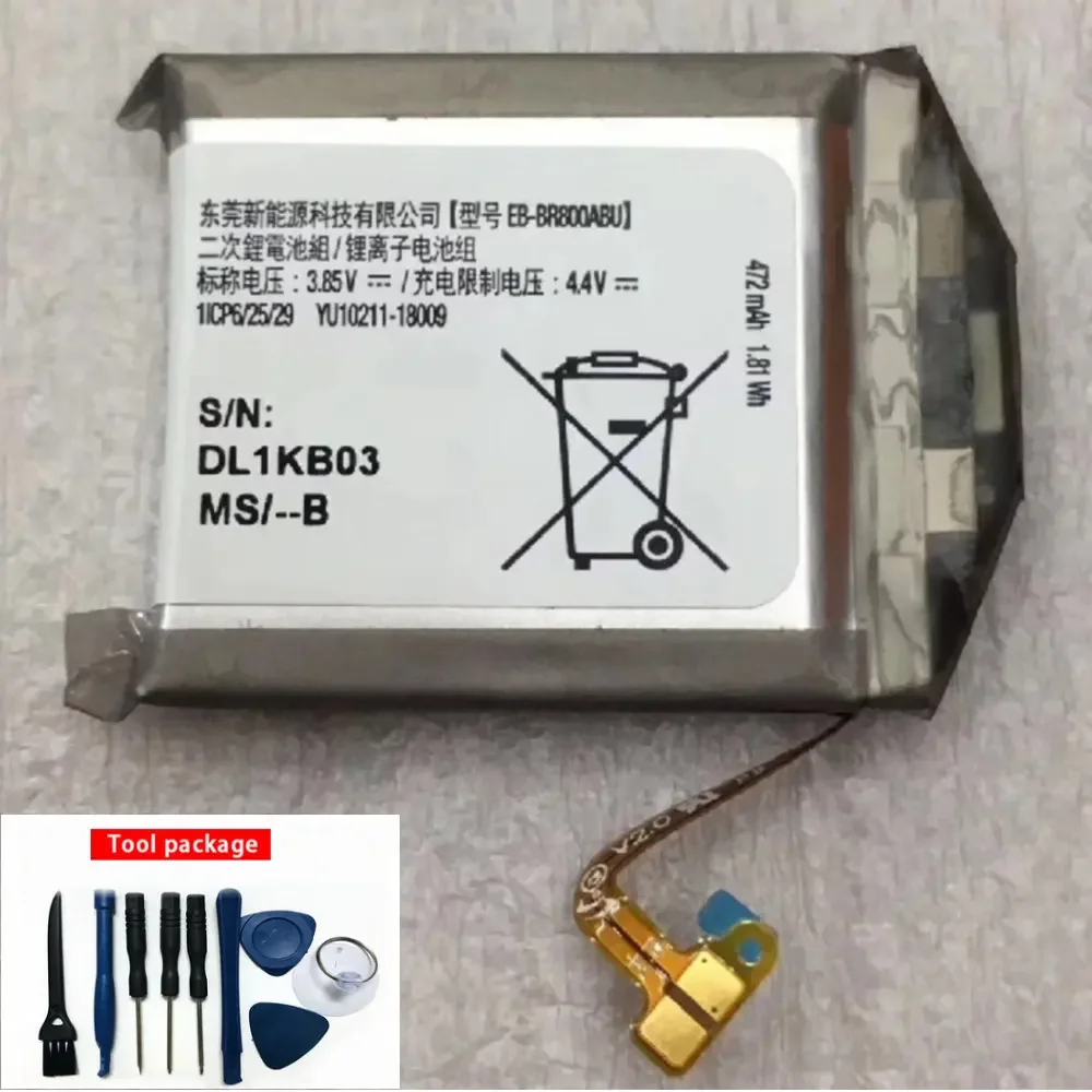Eb-Br800Abu 300Mah Per Gear S4 Sm-R800 Sm-R810 Sm-R805 Batteria Smartwatch 46Mm 472Mah Con Strumenti
