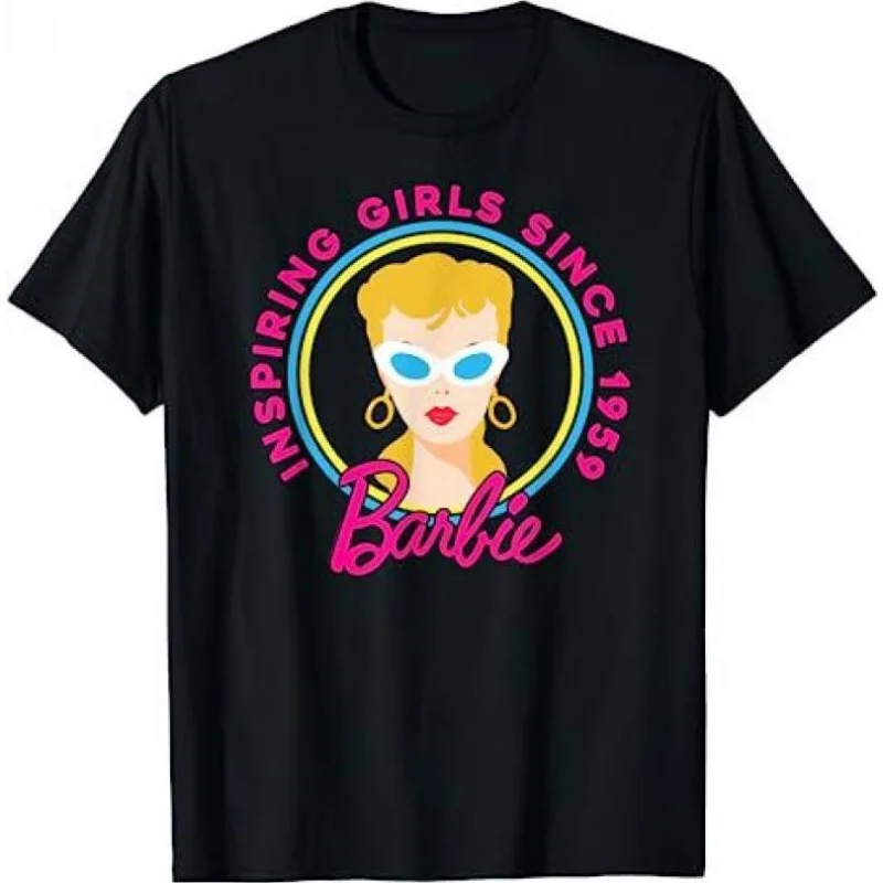 Barbie Kawaii Anime Cute Cartoon Barbie 60Th Anniversary Inspiration Girls T-Shirt Manica Corta Top