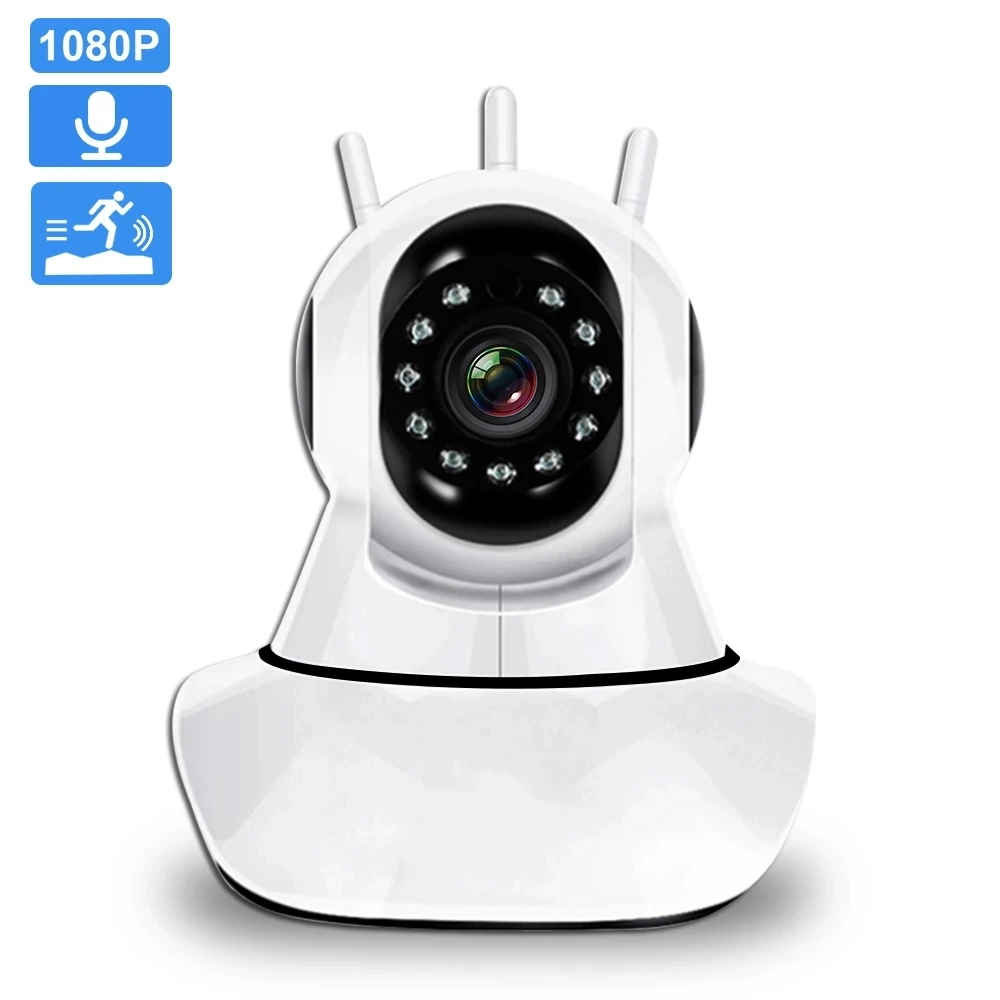 1080P Wifi Survalance Camera 3 Antenne Rotazione A 360 ° Night Infrared Robot Smart Home Wifi Robot Ip Camera