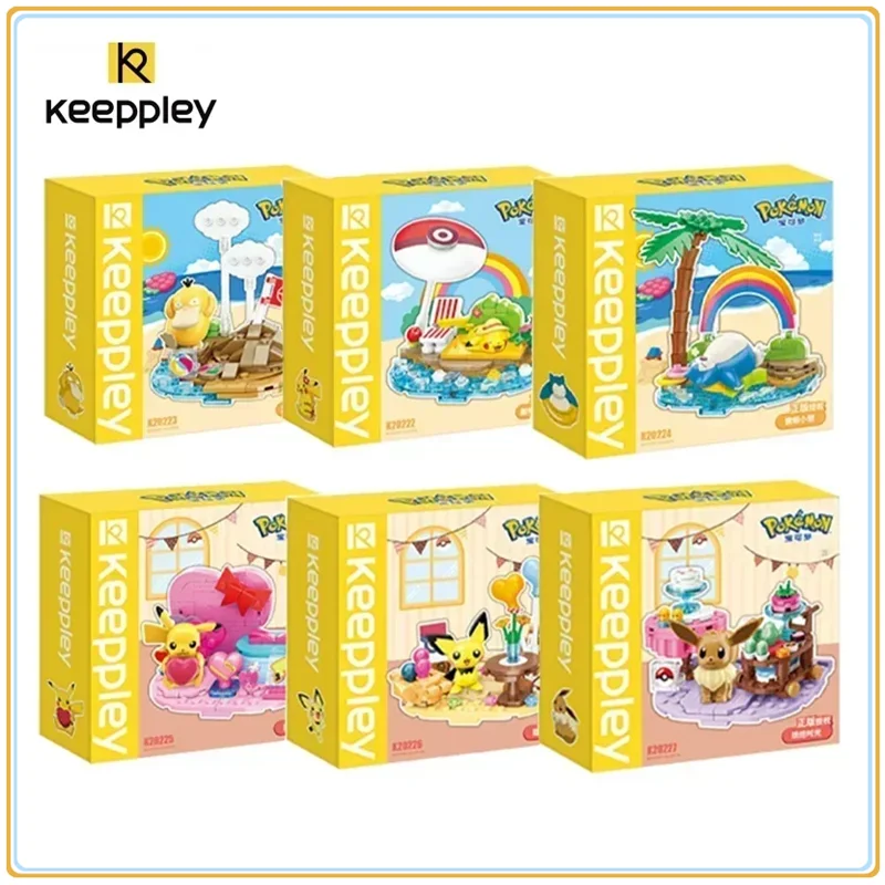 New Keeppley Building Blocks Pokemon Series Holiday Party Psyduck Building Blocks Toys Pikachu Educational Holiday Gifts