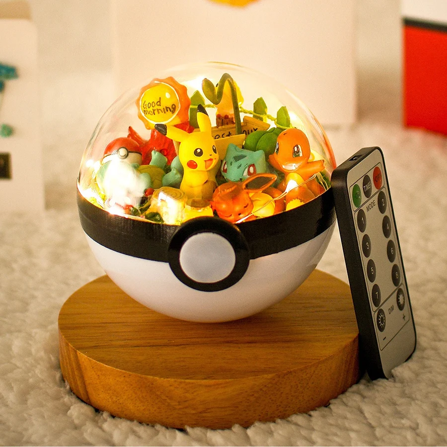 Takara Tomy Pokemon Ball Espeon Pokeball Con Usb Led Light Stand Handcraft Base In Legno Giocattoli Fai Da Te Brinquedos