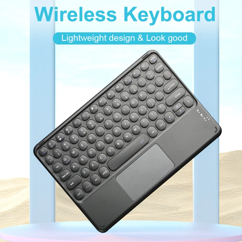 Tastiera Wireless Con Touchpad, Tastiera Bluetooth Ricaricabile Portatile Ultrasottile, Tastiera Wireless Per Ios Android Windows