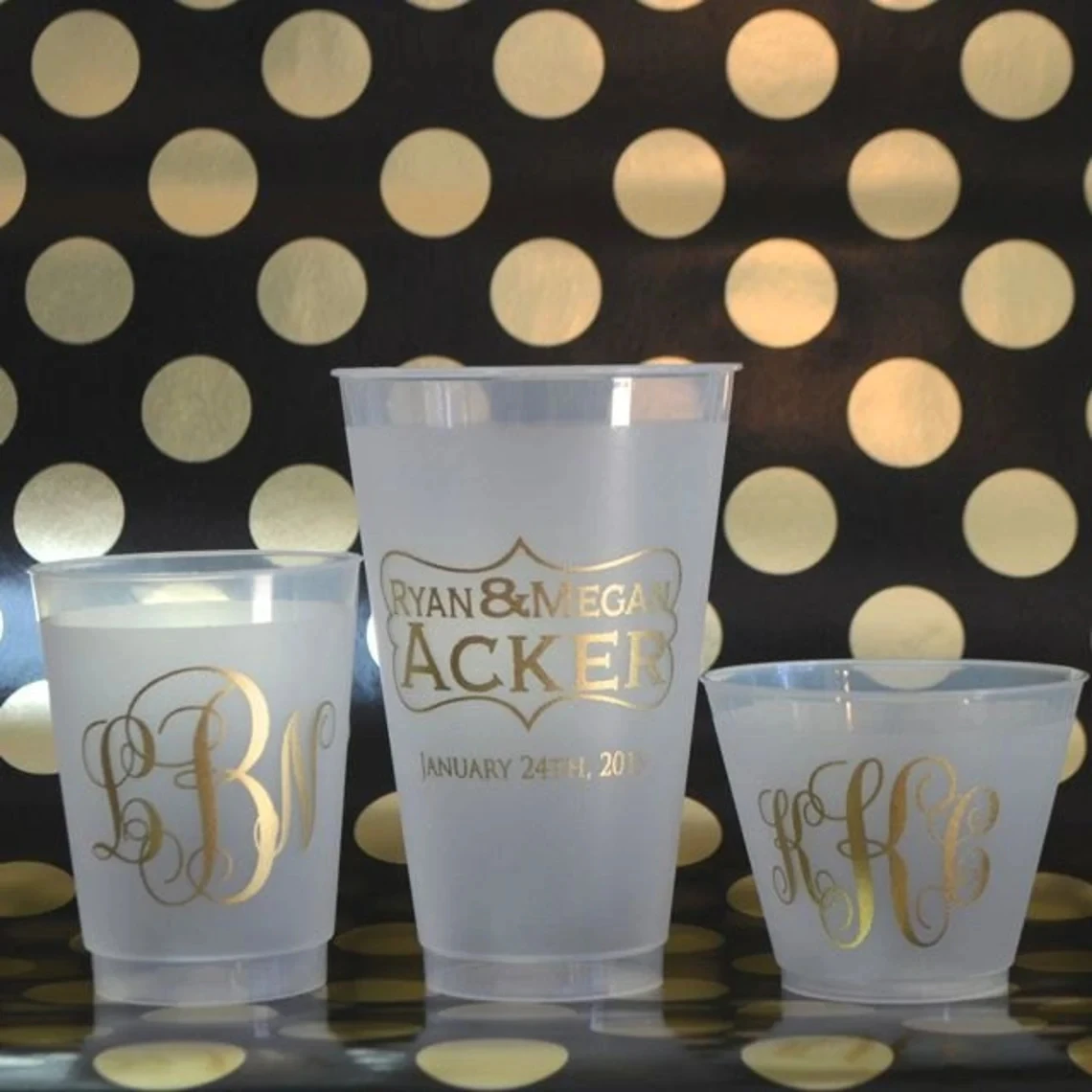 10 Pezzi Personalizzano Tazze Smerigliate, Tazze Da Sposa Infrangibili Personalizzate, Tazze Da Festa Stampate Frost Flex, Tazze Da Festa Con Monogram
