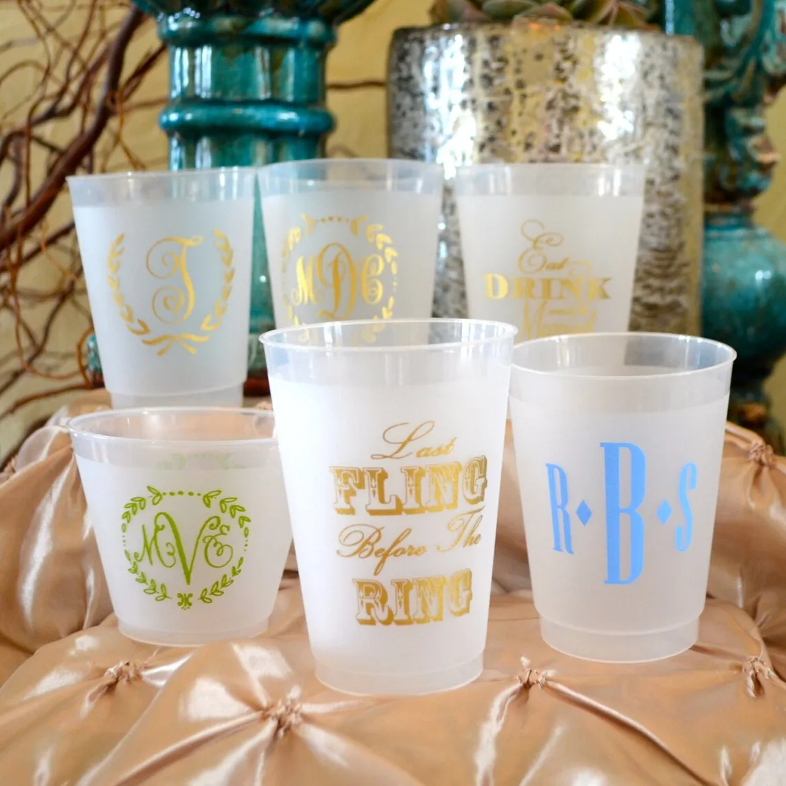 Tazze Da Festa Infrangibili Smerigliate Personalizzate Da 10 Pezzi, Tazze Da Sposa Personalizzabili, Tazze Flessibili Antigelo, Tazze Da Addio Al Nubi