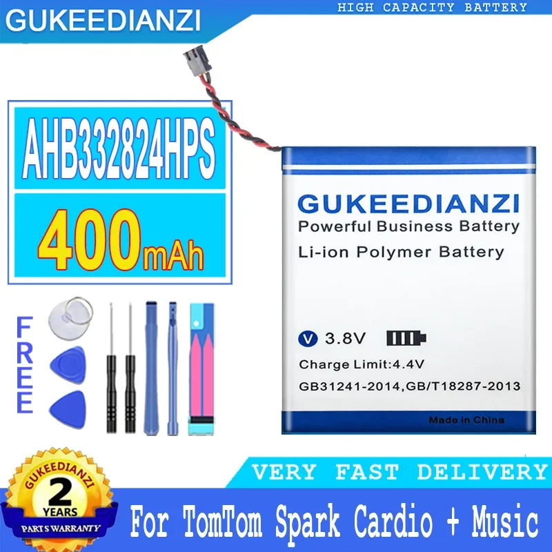 400Mah Gukeedianzi Batteria Muslimper Tomtom Spark 3 Cardio +/Ii 2/Music Gps Watch 2-Wire Plug Big Power Bateria