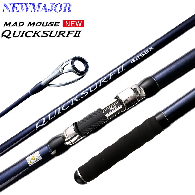 Madmouse Quick Surf 425Bx Canna Da Pesca Da Surf In Carbonio A 3 Sezioni Hard Fuji Parts X Sinker Jig Spinning Rod 100-300G 4.25M Surf