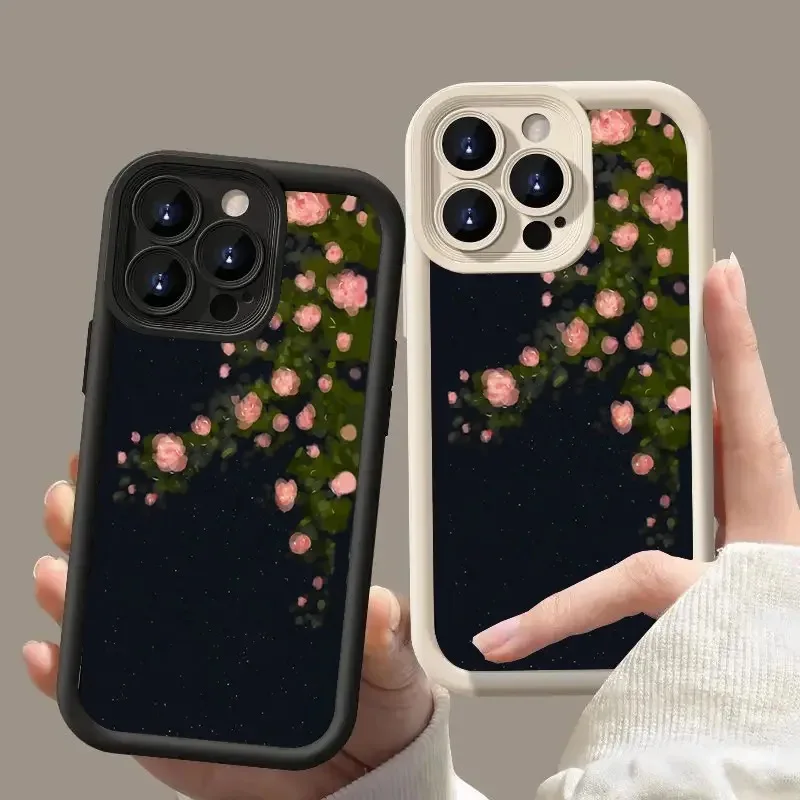 Art Black Roses Flower Custodia Morbida In Silicone Per Iphone 15 Custodia Iphone 11 12 13 14 15 Pro Max Xs X Xr 7 8 Plus Se 2020 Cover
