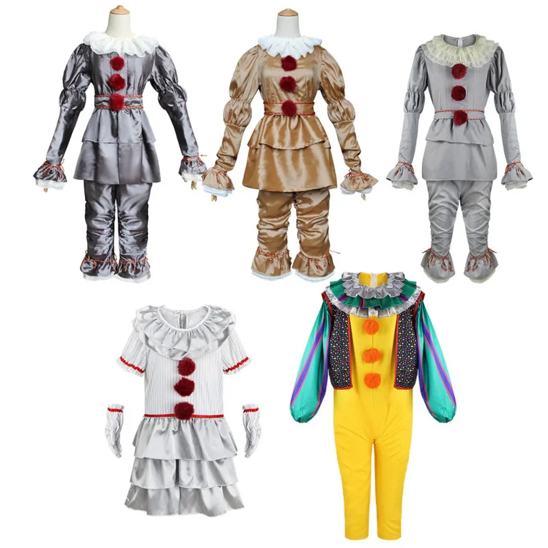 Clown Cosplay Back To The Soul Stephen King Costume Penny Wise Halloween Aldult Kid Horror Dress Tute Joker Cospaly