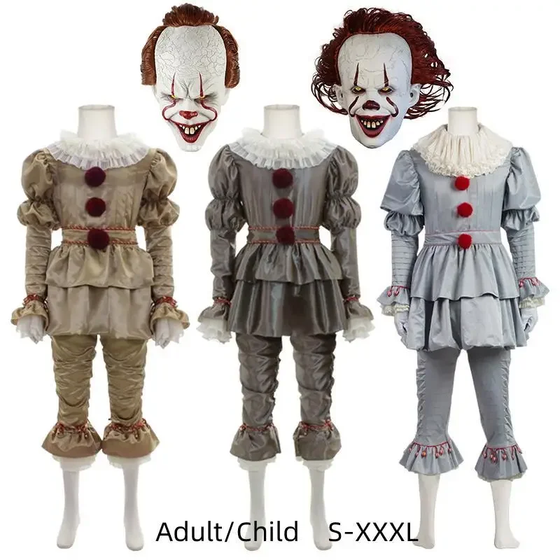 Halloween Joker Clown Back To The Soul Stephen King Costume Cosplay Penny Wise Halloween Costume Clown Costume Uomo Donna Bambini