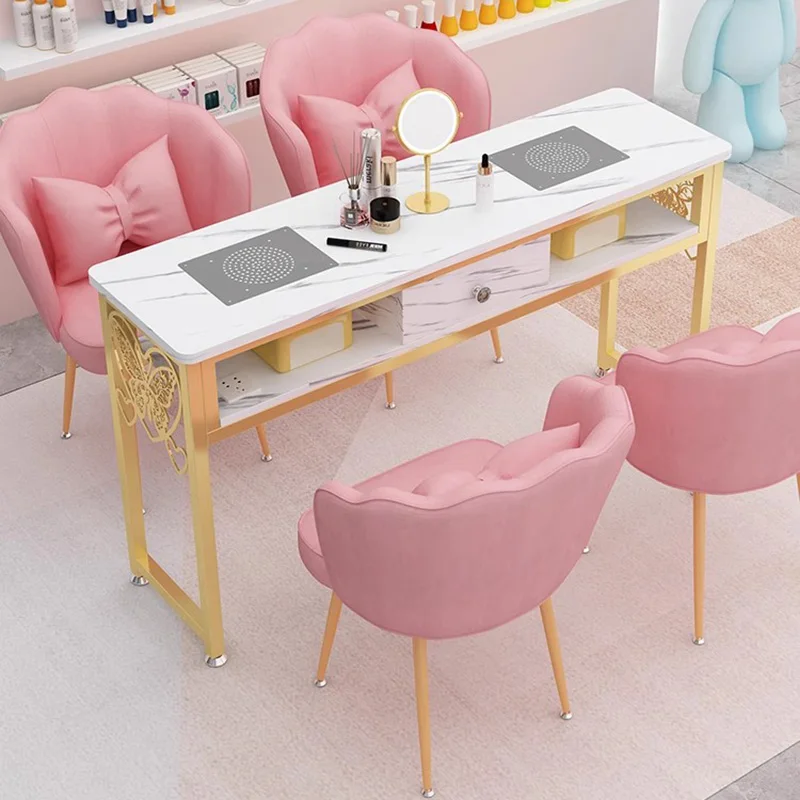 Design Europeo Nail Desk Lamp Attrezzature Professionali Manicure Nail Desk Tech Supplies Tavolo Per Unghie Professionale Furniture