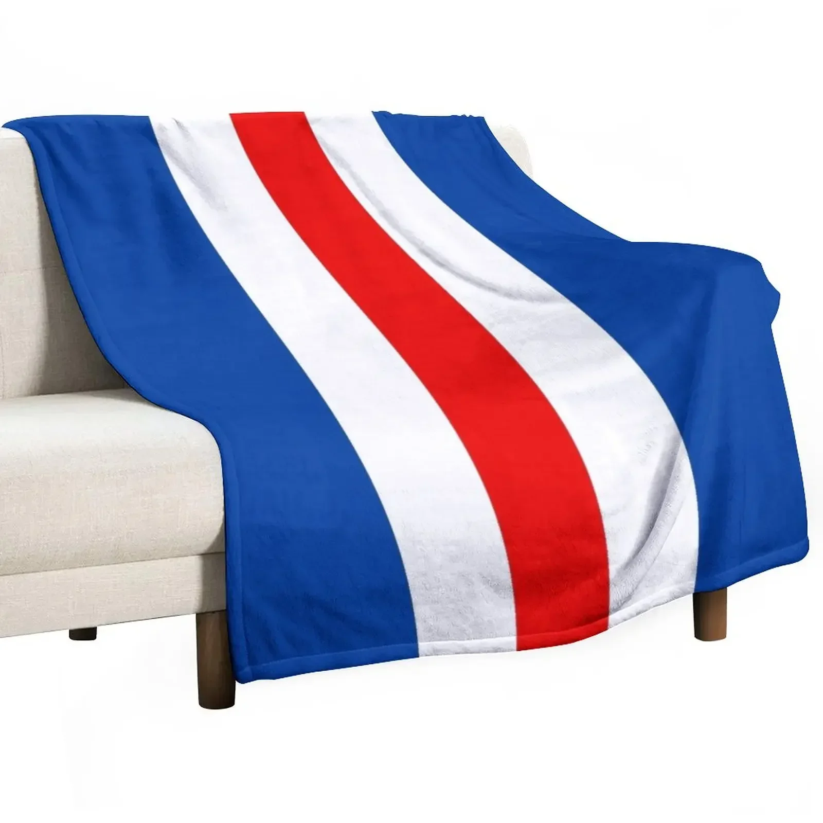 Retro Rangers Vertical Bar Stripes Blu, Bianco, Rosso Coperta Designer Dormitorio Essentials Coperte