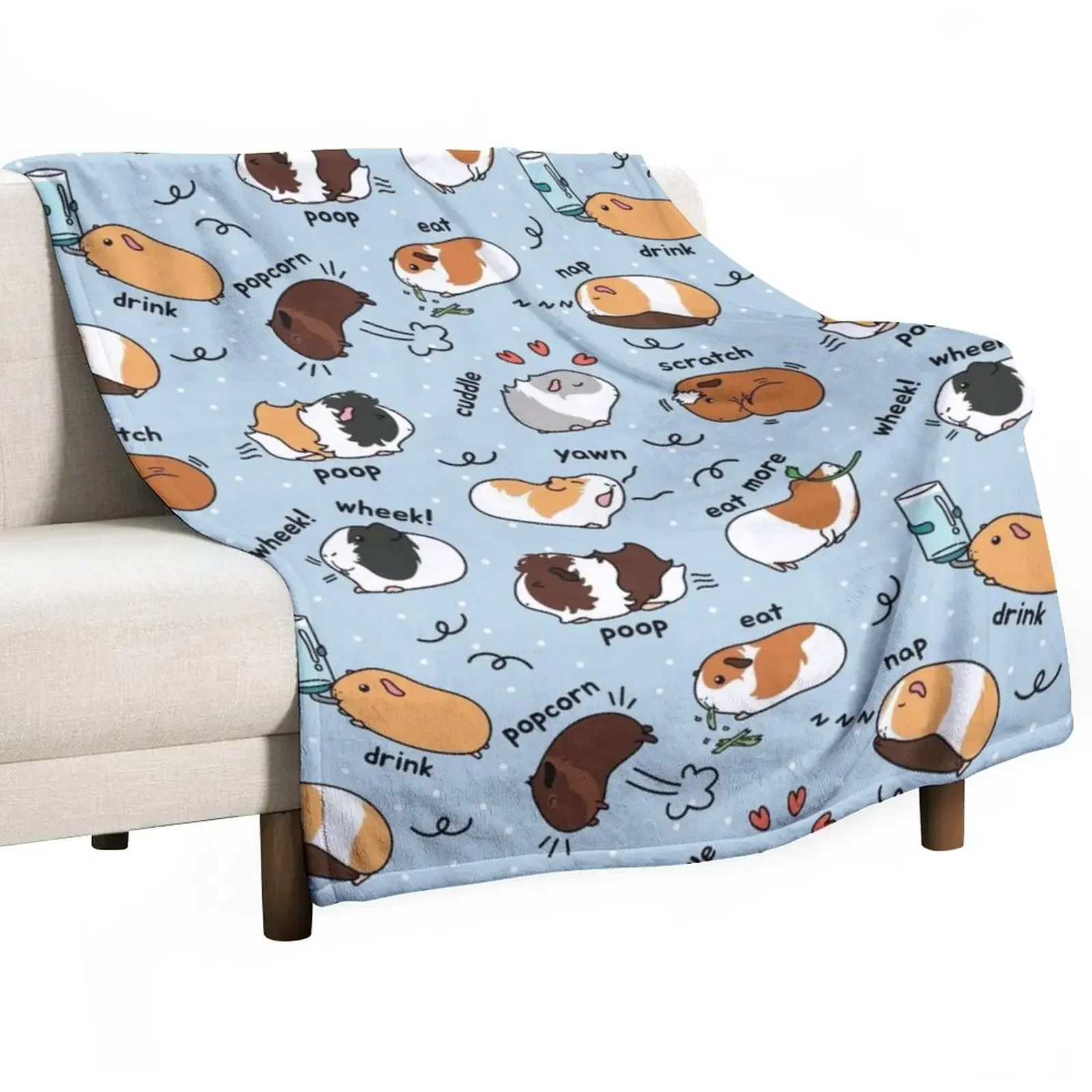 Guinea Pig Daily To-Do List-Sfondo Blu Coperta Copriletto Copridivano Trapunta Coperte Imbottite