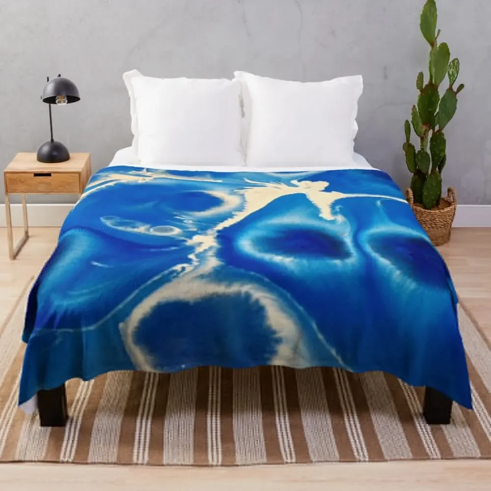 Blue Cells Throw Coperta Soffici Coperte Singole Calde