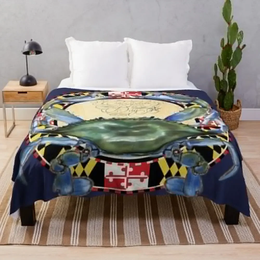 Maryland Blue Crab Chesapeake Bay Coperta Da Tiro Coperte Per Baby Plaid Picnic Simpatiche Coperte A Quadri