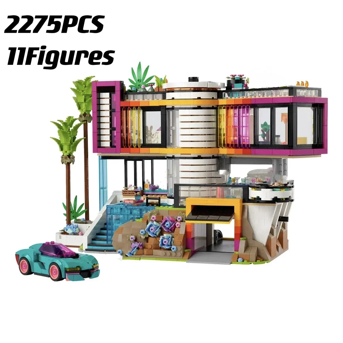 2024 Nuovo 42639 Andrea Modern Mansion Building Blocks Set City Creative House Villa Model Toys For Friends Girls Birthday Gift