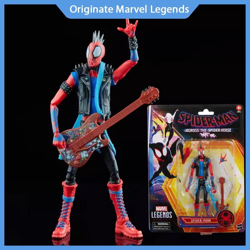 Origin Marvel Legends Spider-Punk Rock Spider-Man(Spider-Man: Attraverso Il Ragno-Verse) Anime Action Figure Model Toys Gift