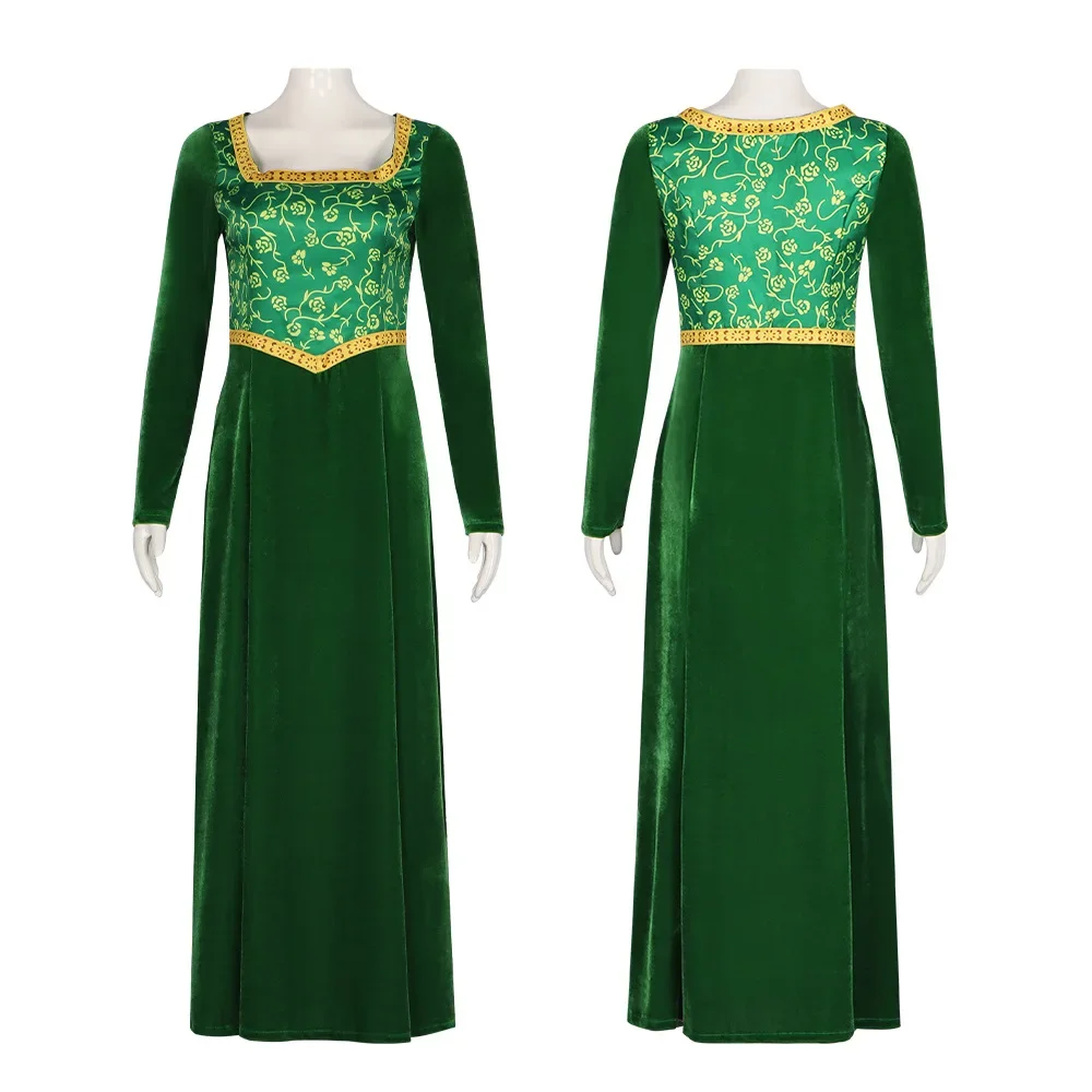 Sheks Costume Cosplay Princess Fiona Dress Halloween Fancy Green Dress Fantasy Party Suit Roleplay Per Donna Adulta