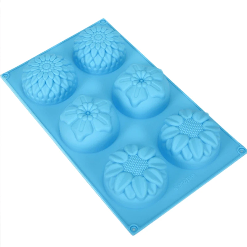 6 Cavità Pirottini Per Muffin Al Girasole Teglie Per Cupcake Stampo Per Torta In Silicone Arte Artigianale Stampi Per Sapone Fatti A Mano A Forma Di F