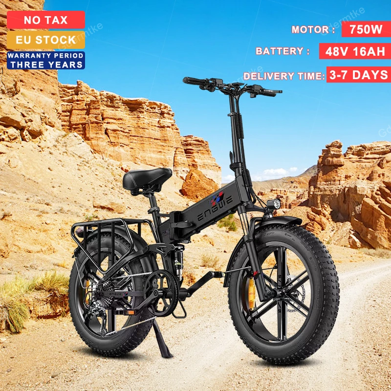 E Bike Engwe Pro 750W Pieghevole 48 V16Ah Batteria Al Litio City Travel Bicicletta Elettrica Adulto 20*4.0 Fat Tire Mountain Bike Elettrica